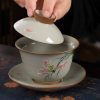 Juego de Taza de Té Gaiwan de Cerámica China con Pez Koi, Plato y Tapa Chinese Ceramic Gaiwan Koi Fish Teacup Set with Saucer and Lid
