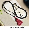 Collar con colgante de cinabrio: Buda sonriente, Yin Yang Cinnabar Laughing Buddha Yin Yang Pendant Necklace