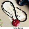 Collar con colgante de cinabrio: Buda sonriente, Yin Yang Cinnabar Laughing Buddha Yin Yang Pendant Necklace