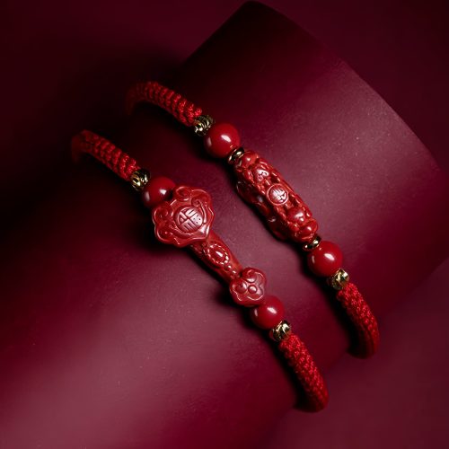 Pulseira Protetora de Bençãos com PiXiu de Cinábrio Pulseira Protetora de Bençãos com PiXiu de Cinábrio