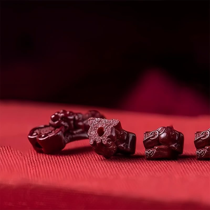 Pulsera de Atracción de Riqueza Pixiu de Cinabrio Cinnabar Pixiu Wealth Attraction Bracelet