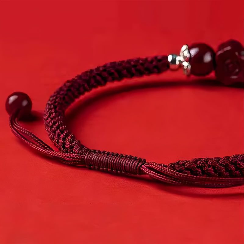 Pulsera de Atracción de Riqueza Pixiu de Cinabrio Cinnabar Pixiu Wealth Attraction Bracelet