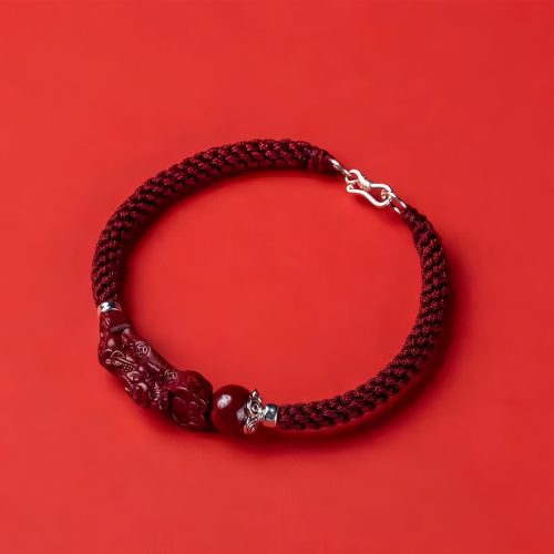 Pulseira Cinnabar PiXiu para Atração de Riqueza Pulseira Cinnabar PiXiu para Atração de Riqueza