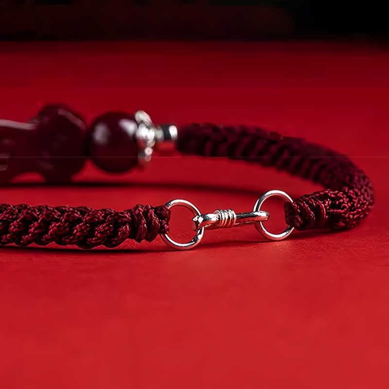 Pulsera de Atracción de Riqueza Pixiu de Cinabrio Cinnabar Pixiu Wealth Attraction Bracelet