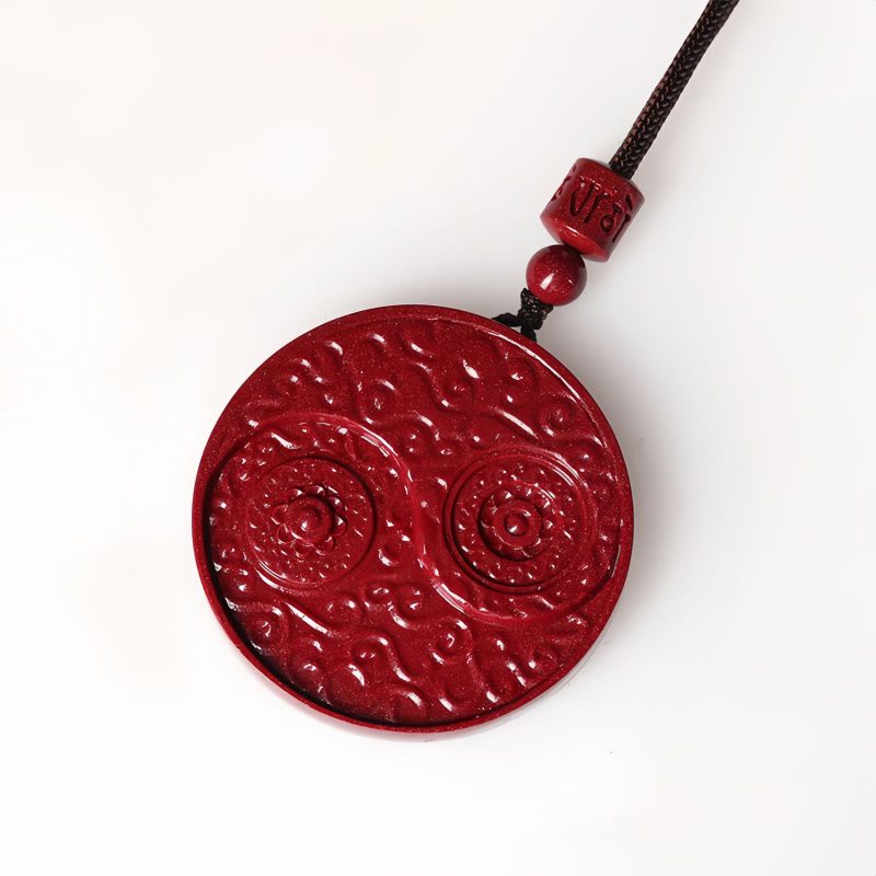 Collar de Protección contra Espíritus Malignos de Cinabrio Yin Yang Cinnabar Yin Yang Evil Spirits Protection Necklace