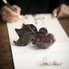 色が変わる鯉の魚レジンフィギュア Color Changing Koi Fish Resin Figurine