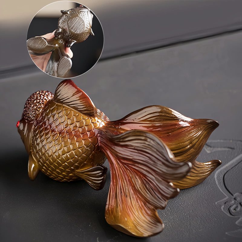 色が変わる鯉の魚レジンフィギュア Color Changing Koi Fish Resin Figurine