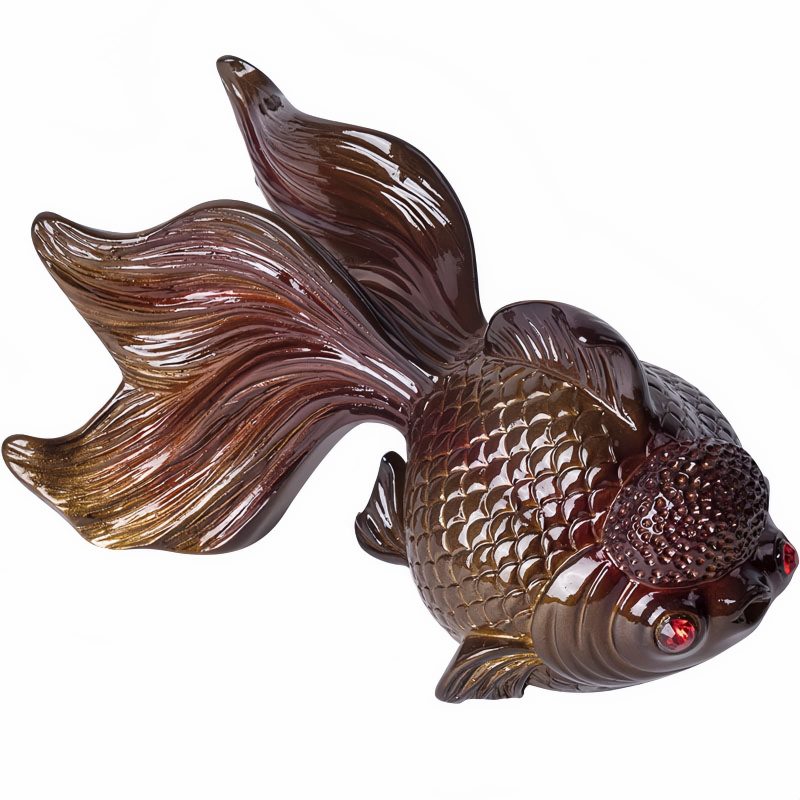 色が変わる鯉の魚レジンフィギュア Color Changing Koi Fish Resin Figurine