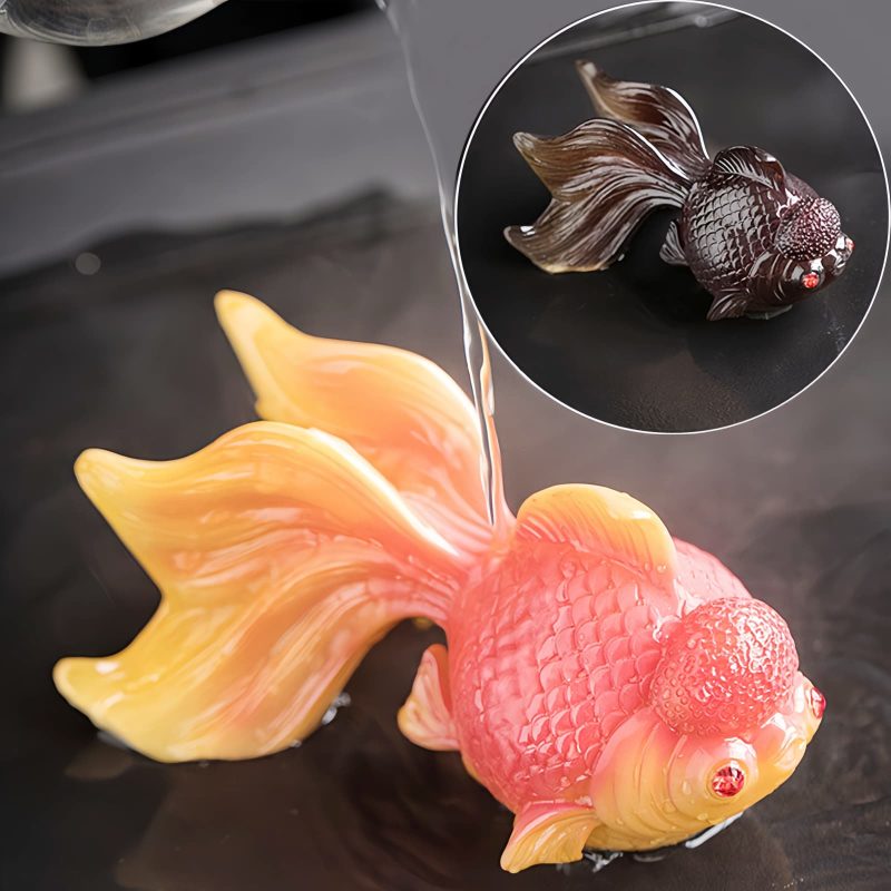 色が変わる鯉の魚レジンフィギュア Color Changing Koi Fish Resin Figurine