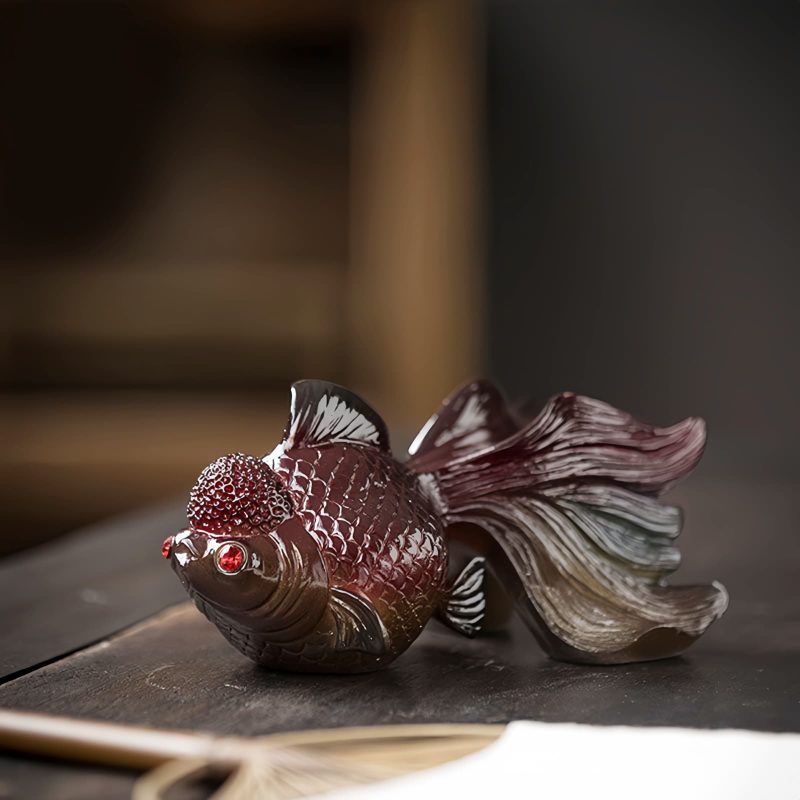 色が変わる鯉の魚レジンフィギュア Color Changing Koi Fish Resin Figurine
