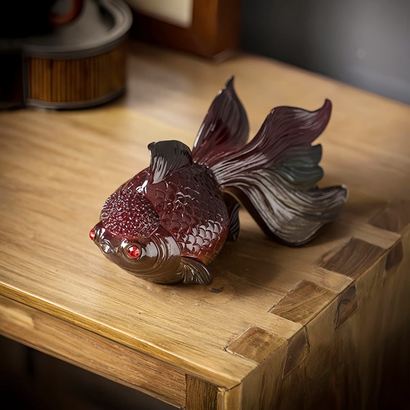 色が変わる鯉の魚レジンフィギュア Color Changing Koi Fish Resin Figurine