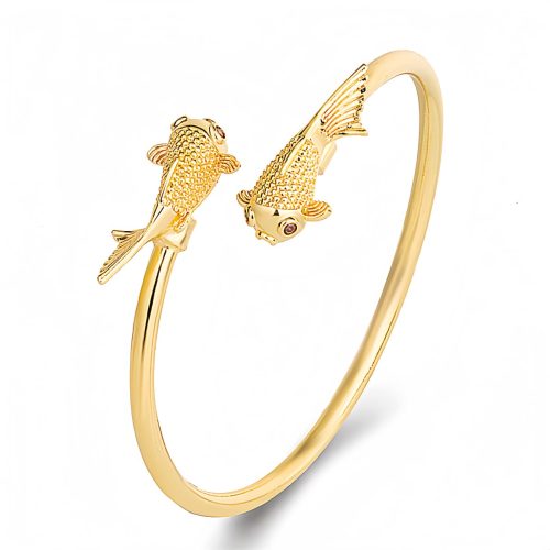 Pulsera de Prosperidad de Cobre con Doble Pez Koi Pulsera de Prosperidad de Cobre con Doble Pez Koi
