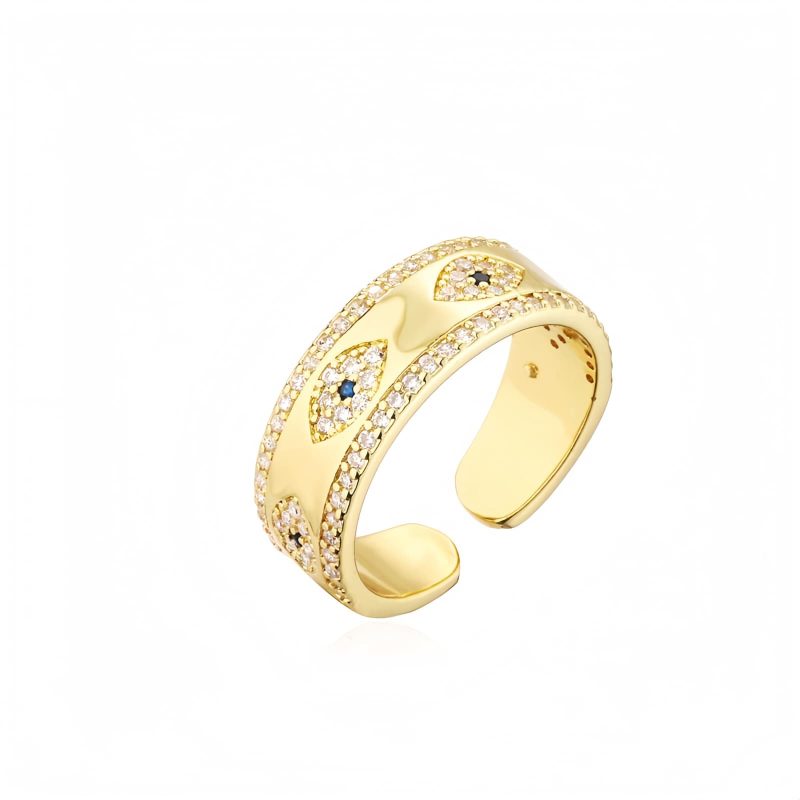 Anillo Ajustable de Ojo Turco en Cobre Copper Evil Eye Adjustable Ring