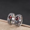 銅製ガーネット貔貅(ピクシー)調節可能リング - 富と繁栄を招くお守り Copper Garnet PiXiu Wealth Adjustable Ring