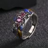 Anillo de la Suerte con Carpa Koi y Loto de Cobre Copper Koi Fish Lotus Luck Ring