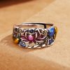 Anillo de la Suerte con Carpa Koi y Loto de Cobre Copper Koi Fish Lotus Luck Ring