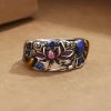 Anillo de la Suerte con Carpa Koi y Loto de Cobre Copper Koi Fish Lotus Luck Ring