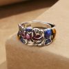 Anillo de la Suerte con Carpa Koi y Loto de Cobre Copper Koi Fish Lotus Luck Ring