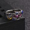 Anillo de la Suerte con Carpa Koi y Loto de Cobre Copper Koi Fish Lotus Luck Ring