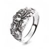 銅製蓮の花と鯉の魚 エンライトメントリング Copper Lotus Koi Fish Enlightenment Ring