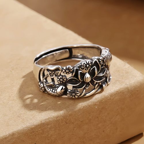 Anillo de Iluminación con Carpa Koi y Loto de Cobre Anillo de Iluminación con Carpa Koi y Loto de Cobre