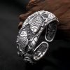 Pulseira de Carpa Prateada com Banho de Cobre e Lótus para Riqueza Copper Plated Silver Koi Fish Lotus Wealth Bracelet
