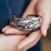 Pulseira de Carpa Prateada com Banho de Cobre e Lótus para Riqueza Copper Plated Silver Koi Fish Lotus Wealth Bracelet
