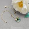 Pulseira Harmonia Carpa de Jade Ciano Cyan Jade Koi Fish Harmony Bracelet