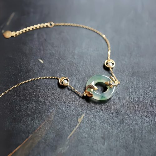 Pulsera de Armonía de Koi de Jade Cian Pulsera de Armonía de Koi de Jade Cian