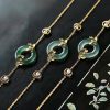 Pulseira Harmonia Carpa de Jade Ciano Cyan Jade Koi Fish Harmony Bracelet