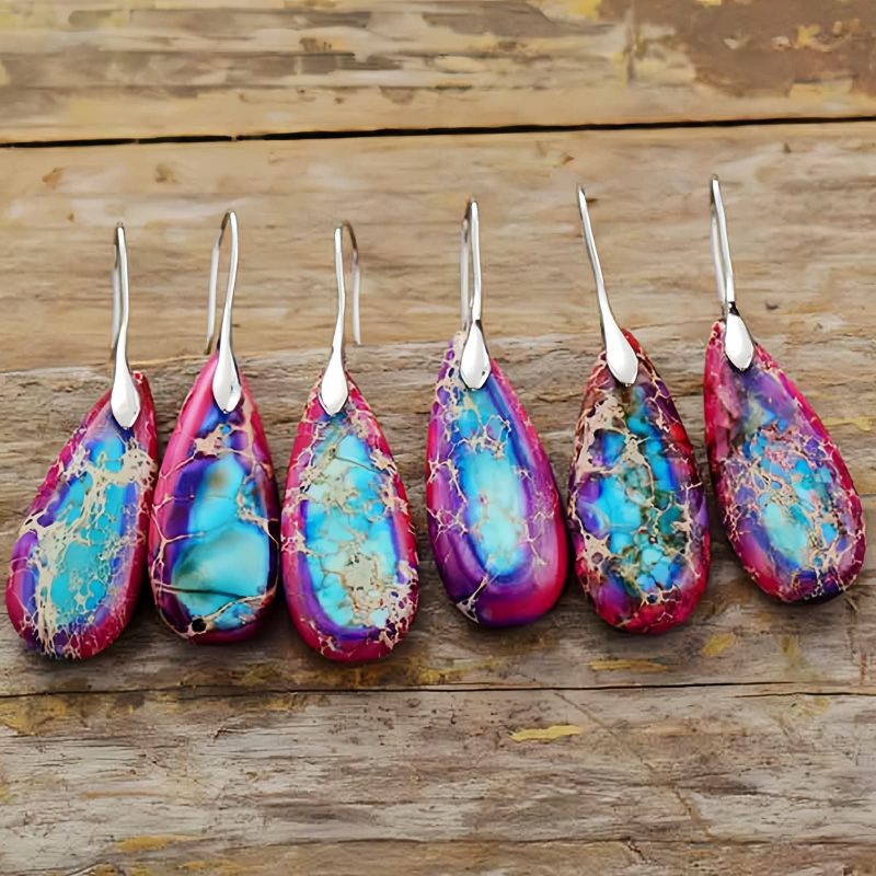 Aretes de Piedra Emperador para la Felicidad Emperor Stone Happiness Earrings