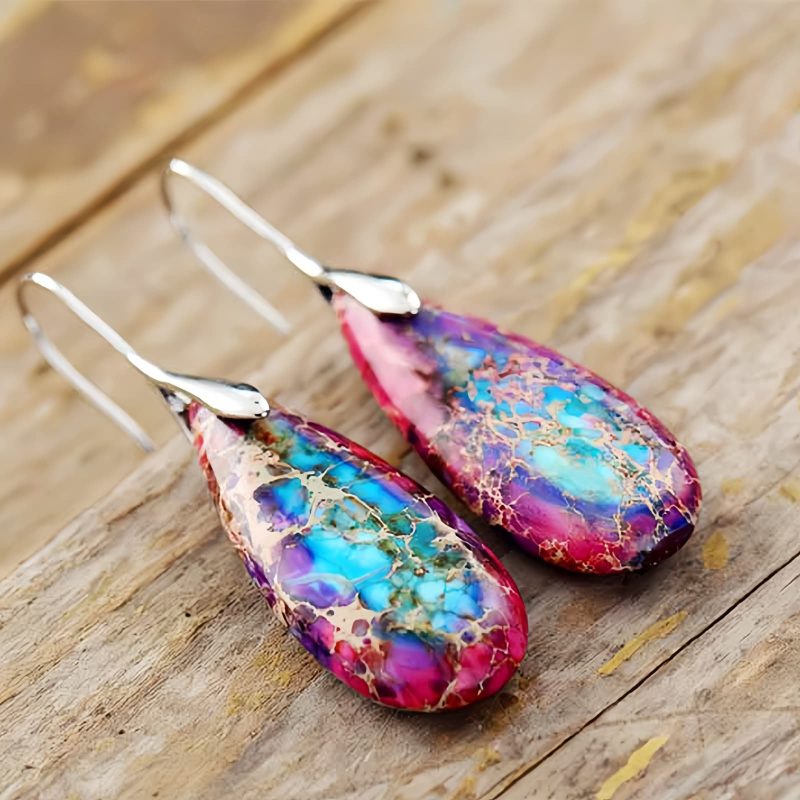 Aretes de Piedra Emperador para la Felicidad Emperor Stone Happiness Earrings