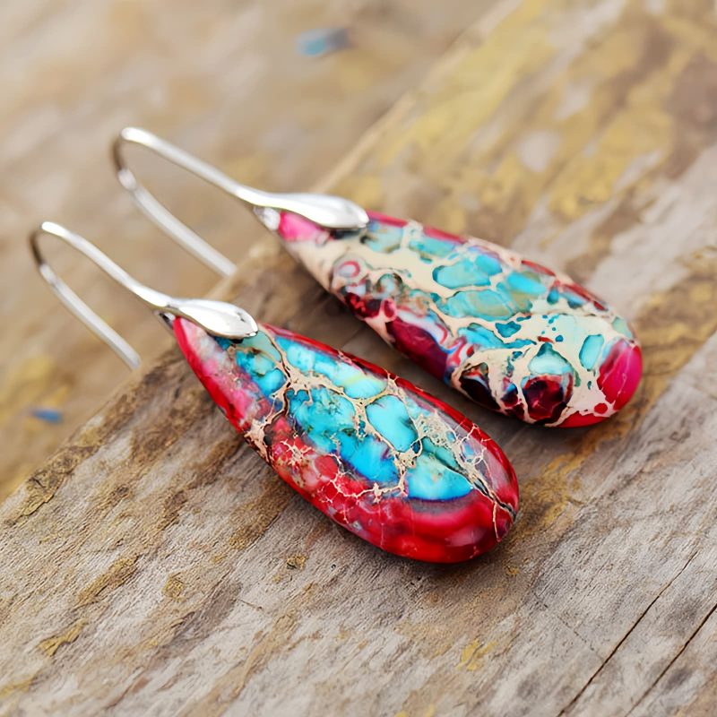 Aretes de Piedra Emperador para la Felicidad Emperor Stone Happiness Earrings