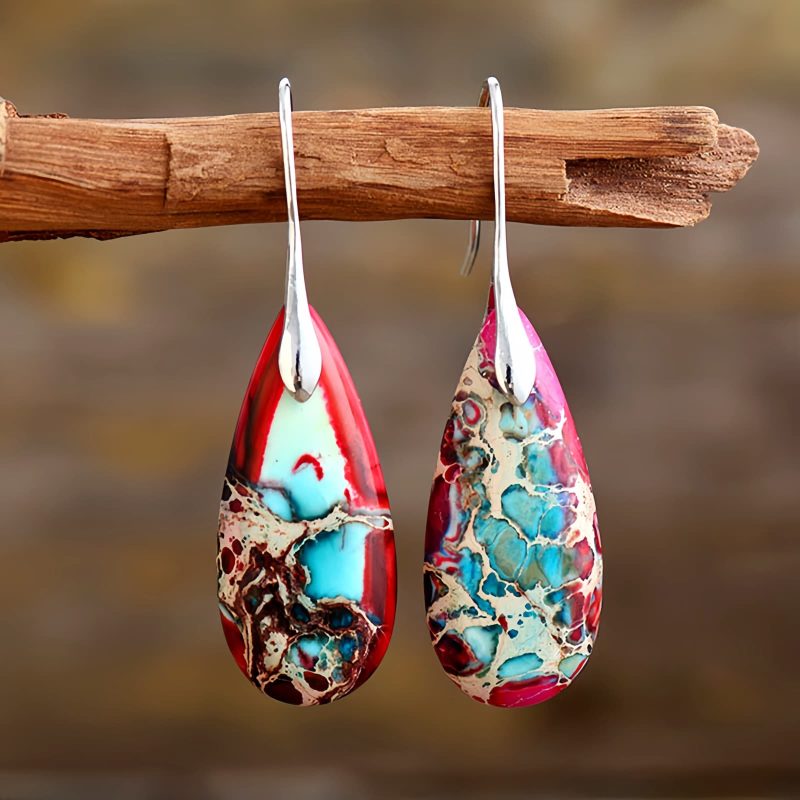 Aretes de Piedra Emperador para la Felicidad Emperor Stone Happiness Earrings
