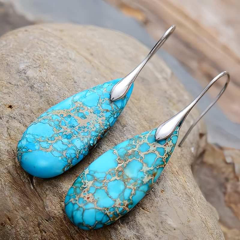 Aretes de Piedra Emperador para la Felicidad Emperor Stone Happiness Earrings