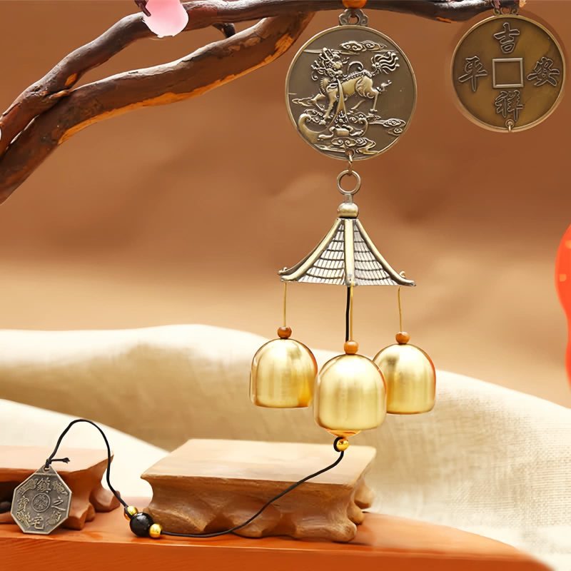 Campana de Viento de Cobre con Pez Koi Feng Shui Feng Shui Copper Koi Fish Wind Chime