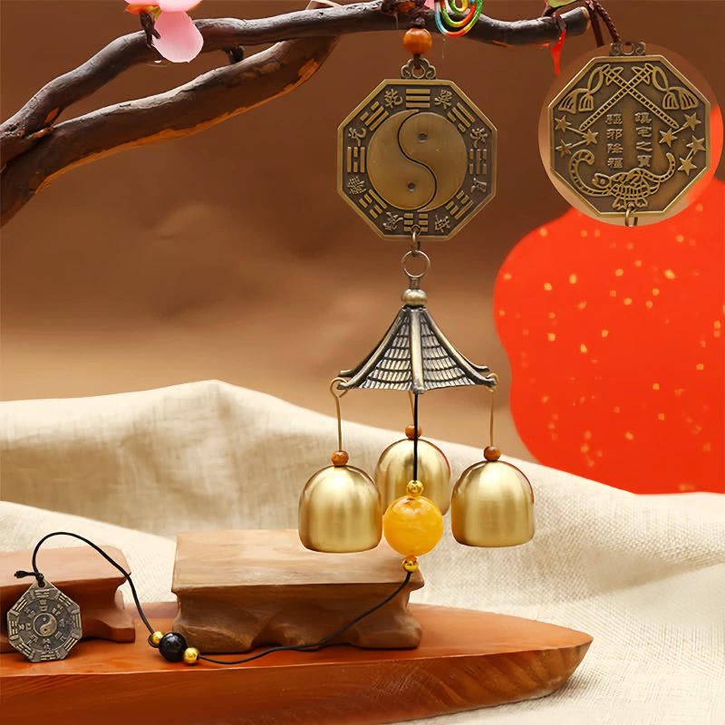 Campana de Viento de Cobre con Pez Koi Feng Shui Feng Shui Copper Koi Fish Wind Chime