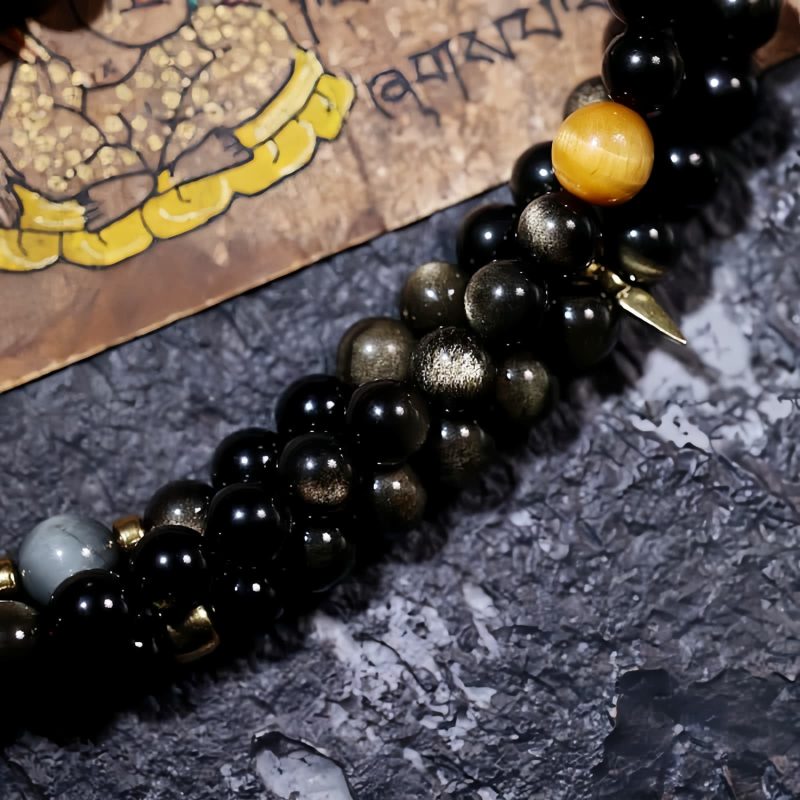 Gold Sheen Obsidian Tiger Eye Wohlstandsarmband Gold Sheen Obsidian Tiger Eye Wealth Bracelet