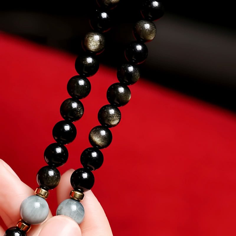 Gold Sheen Obsidian Tiger Eye Wohlstandsarmband Gold Sheen Obsidian Tiger Eye Wealth Bracelet