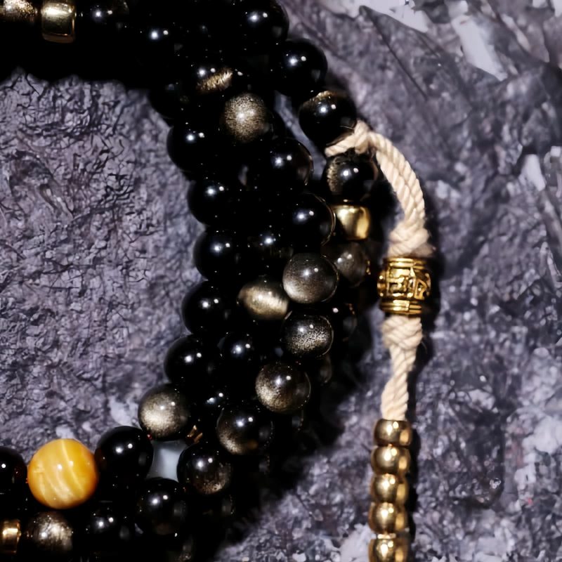 Gold Sheen Obsidian Tiger Eye Wohlstandsarmband Gold Sheen Obsidian Tiger Eye Wealth Bracelet