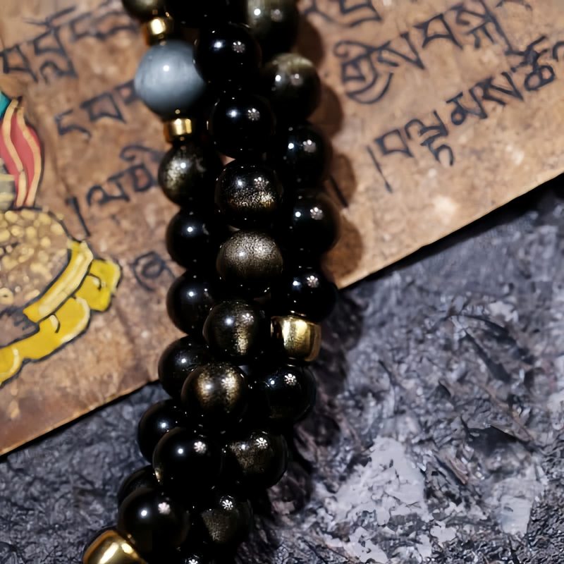 Gold Sheen Obsidian Tiger Eye Wohlstandsarmband Gold Sheen Obsidian Tiger Eye Wealth Bracelet