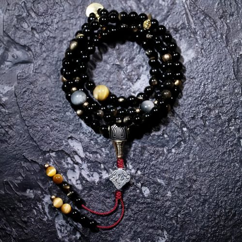 Goldschimmer-Obsidian Tigerauge Wohlstandsarmband Goldschimmer-Obsidian Tigerauge Wohlstandsarmband