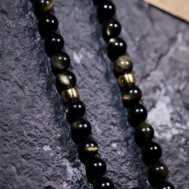 Gold Sheen Obsidian Tiger Eye Wohlstandsarmband Gold Sheen Obsidian Tiger Eye Wealth Bracelet