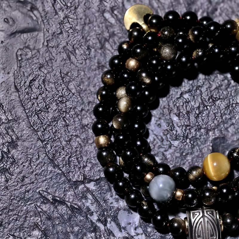 Gold Sheen Obsidian Tiger Eye Wohlstandsarmband Gold Sheen Obsidian Tiger Eye Wealth Bracelet