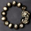 Pulseira de Obsidiana Dourada com Pixiu para Proteção Golden Obsidian PiXiu Protection Bracelet