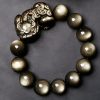 Pulseira de Obsidiana Dourada com Pixiu para Proteção Golden Obsidian PiXiu Protection Bracelet