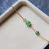 Pulsera de Fuerza con Koi de Calcedonia Verde Green Chalcedony Koi Fish Strength Bracelet