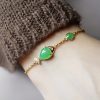 Pulsera de Fuerza con Koi de Calcedonia Verde Green Chalcedony Koi Fish Strength Bracelet