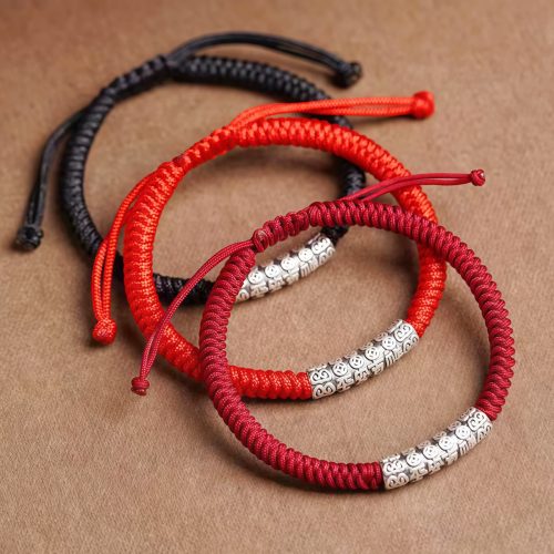 Pulseira da Sorte Artesanal em Prata 999 Om Mani Padme Hum Pulseira da Sorte Artesanal em Prata 999 Om Mani Padme Hum