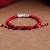 Pulsera de la Suerte de Plata de Ley 999 Om Mani Padme Hum, Hecha a Mano Handmade 999 Sterling Silver Om Mani Padme Hum Luck Bracelet